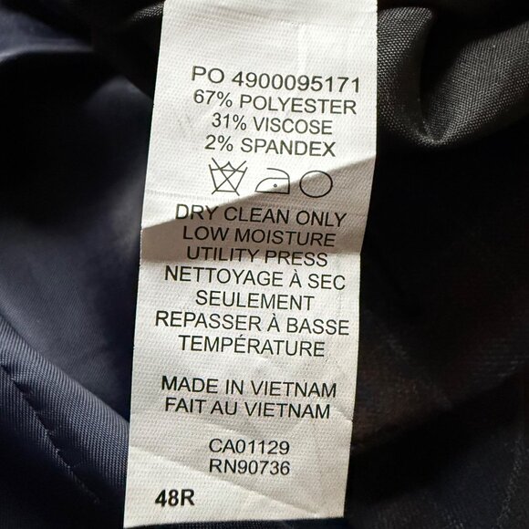 Tommy Hilfiger Mens Size 48R Navy & Brown Plaid Casual Sport Coat Blazer Jacket - Picture 5 of 16